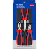 KNIPEX Montage-Paket 00 20 11 , Zangen-Set blau, gezahnte Griffflächen, Schneiden mit Facetten