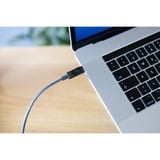 Ansmann USB 2.0 Kabel, USB-C Stecker > USB-C Stecker anthrazit, 1,2 Meter, PD 3.1,  Laden mit bis zu 140 Watt, gesleevt, integriertes LED Display