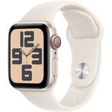 Apple Watch SE, Smartwatch champagner, Aluminium, 40 mm, Sportarmband Polarstern S/M, Cellular