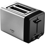 Bosch Kompakt-Toaster DesignLine TAT4P420DE edelstahl/schwarz, 970 Watt, für 2 Scheiben Toast