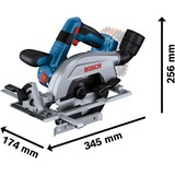 Bosch Professional Akku-Handkreissäge GKS 18V-57-2 Professional solo blau/schwarz, ohne Akku und Ladegerät, in L-BOXX