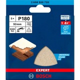 Bosch Professional Expert M480 Netzstruktur-Schleifblatt 93mm, K180 5 Stück, für Deltaschleifer