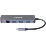 D-Link DUB-2334, Dockingstation silber, USB-A, USB-C, RJ-45
