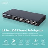 Digitus 16-Port 10G Ethernet PoE+ Injektor, 802.3at 250 W, PoE-Injektor 250W Budget