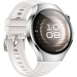Huawei Watch 5 42mm (Soc-L19L), Smartwatch silber/weiß, Komposit-Armband in weiß, Gehäuse aus Edelstahl