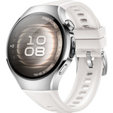 Huawei Watch 5 42mm (Soc-L19L), Smartwatch silber/weiß, Komposit-Armband in weiß, Gehäuse aus Edelstahl