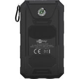 goobay Outdoor Powerbank 8.0 mit Solar schwarz, 8.000 mAh, 2x USB-A