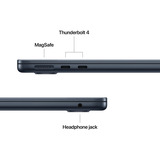 Apple MacBook Air 34,5 cm (13,6") 2025 CTO, Notebook schwarz, 24 GB, 512 GB (512 GB SSD), M4, MacOS, Deutsch