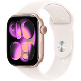 Apple Watch Series 11, Smartwatch roségold, Aluminium, 46 mm, Sportarmband blassrosa S/M