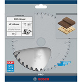 Bosch Professional PRO Wood Kreissägeblatt, Ø 165mm, 36Z Bohrung 20mm, für Handkreissägen