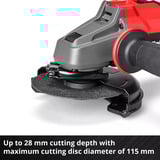 EINHELL Professional Akku-Winkelschleifer AXXIO 18/115, 18Volt rot/schwarz, ohne Akku und Ladegerät