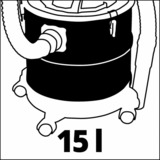 EINHELL TE-AV 18/15 Li C-Solo, Aschesauger silber/rot, ohne Akku und Ladegerät