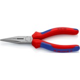 KNIPEX Flachrundzange 25 02 160 , Greifzange gezahnte Griffflächen, Schneiden mit Facetten