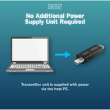 Digitus USB 3.2 Gen1 Fiber Extender, 5Gbps, 4 Ports, 300 Meter, USB-Extender schwarz, 3x USB-A, 1x USB-C