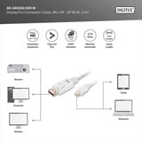 Digitus mini-DisplayPort > DisplayPort Anschlusskabel, Full HD 1080p weiß, 2 Meter