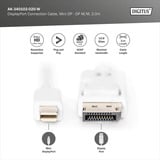 Digitus mini-DisplayPort > DisplayPort Anschlusskabel, Full HD 1080p weiß, 2 Meter