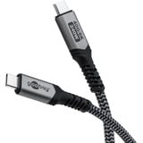 goobay USB4 Gen 3x2 Kabel, USB-C Stecker > USB-C Stecker, 40Gbit/s schwarz/grau, 0,5 Meter, PD, Laden mit bis zu 240 Watt