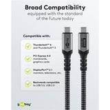 goobay USB4 Gen 3x2 Kabel, USB-C Stecker > USB-C Stecker, 40Gbit/s schwarz/grau, 0,5 Meter, PD, Laden mit bis zu 240 Watt