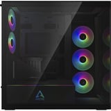 ARCTIC Xtender VG Mirrow Black Design, Tower-Gehäuse schwarz, Tempered Glass x 2 (verspiegelt)