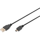Digitus USB 2.0 Anschlusskabel USB-A (Stecker) > Mini-USB (Stecker) schwarz, 1 Meter