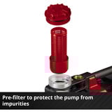 EINHELL Akku-Gartenpumpe AQUINNA 36/38 F LED, 36Volt (2x18V) rot/schwarz, ohne Akku und Ladegerät