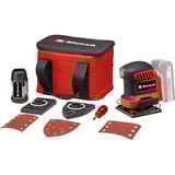 EINHELL Power X-Change Akku-Faust-Schwingschleifer TE-OS 18/113 3X Li-Solo, 18Volt rot/schwarz, ohne Akku und Ladegerät, mit Tasche + Zubehör