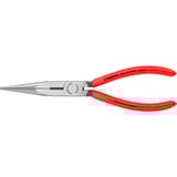 KNIPEX Flachrundzange mit Schneide 26 11 200, Storchschnabelzange, Greifzange rot/blau, gezahnte Greifflächen, Länge 200mm