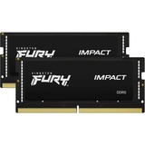 Kingston FURY SO-DIMM 64 GB DDR5-5600 Kit, Arbeitsspeicher schwarz, KF556S40IBK2-64, Impact, XMP