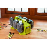 Ryobi 18 V ONE+ Ladestation RC18640, für bis zu 6 Akkus grün/grau, Ladestrom 4,0A