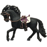 Schleich Horse Club Pura Raza Espanola Hengst mit Sattel und Zaumzeug, Spielfigur braun