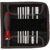 Wiha Schraubendreher mit Wechselklingen-Set SYSTEM 6 schwarz/rot, 9-teilig, mit Rolltasche