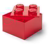 Room Copenhagen LEGO Storage Brick 4 Top Lid Glitter, Aufbewahrungsbox rot/transparent