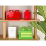 Room Copenhagen LEGO Storage Brick 4 Top Lid Glitter, Aufbewahrungsbox rot/transparent