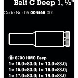 Wera Belt C Deep 1 Steckschlüsseleinsatz-Satz, 1/2" schwarz, 6-teilig, lang