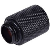 Alphacool HF Verlängerung G1/4 auf G1/4 20mm - Deep Black, Verbindung schwarz (matt), für weiche Schläuche (PVC, Silikon, Neoprene)