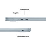 Apple MacBook Air (15") 2025 CTO, Notebook hellblau, 16 GB, 256 GB (256 GB SSD), M4, Deutsch