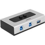 DeLOCK 2 Port USB 3.0 Umschalter  , USB-Switch grau/schwarz, manuell, bidirektional