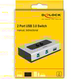 DeLOCK 2 Port USB 3.0 Umschalter  , USB-Switch grau/schwarz, manuell, bidirektional