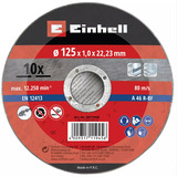 EINHELL Trennscheibe dünn, Ø 125 x 1,0mm, 10 Stück für Winkelschleifer