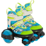 HUDORA Rollschuh My First Quad LED Gr. 30-33, Rollschuhe grün/blau, mit LED-Beleuchtung