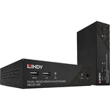 Lindy Dual Head HDMI, Cat.6, USB & RS232 Extender, KVM-Switch schwarz, 100m