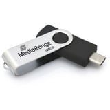 MediaRange USB Type-C 128 GB, USB-Stick schwarz/silber, USB 3.2 Gen 1 Type-C