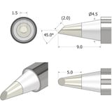 iFixit FixHub Lötspitze konisch-angeschrägt 1,5 mm, Lötkolben silber