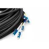Digitus Glasfaser Universal Breakout Kabel, Duplex, LC/UPC Stecker, Multimode OM4 schwarz, 100 Meter, vorkonfektioniert