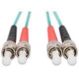 Digitus LWL Patchkabel, Duplex, ST > ST Stecker, Multimode OM3 türkis, 1 Meter