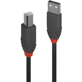 Lindy USB 2.0 Typ A an B Kabel, Anthra Line schwarz, 1m