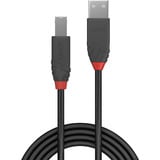 Lindy USB 2.0 Typ A an B Kabel, Anthra Line schwarz, 1m