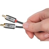 goobay Plus Audio Adapterkabel AUX 3,5mm Klinke > Stereo-Cinch Stecker schwarz/silber, 5 Meter