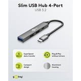 goobay Slim 4-Port USB-Hub, USB-C auf USB-C™/USB-A USB 3.2 Gen1 grau