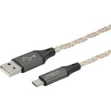 Ansmann USB-A auf USB Typ-C Kabel schwarz/transparent, 1 Meter, mit LED 